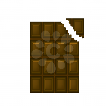 Sweet Chocolate Bar Isolated on White Background