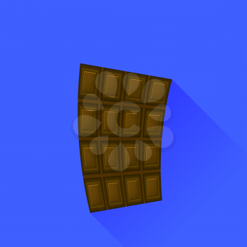 Dark Chocolate Icon Isolated on Blue Background