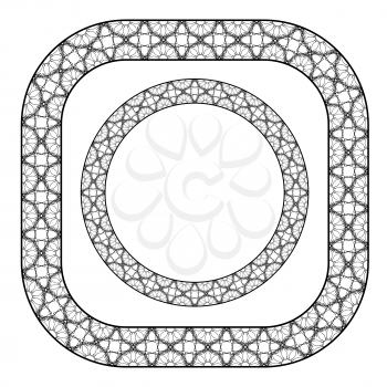 Set of Circle Decorative Frames Isolated on White Background.