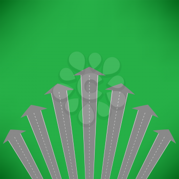Street Roads Icon on Green Background.  Travel Concept