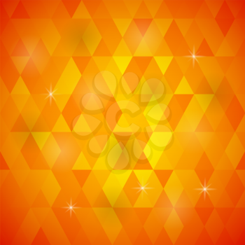 Abstract Orange Background. Orange Geometric Retro Mosaic Pattern