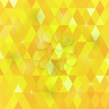 Abstract Yellow Background. Yellow Geometric Retro Mosaic Pattern