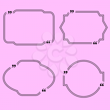 Set of  Different Quote Speech Bubbles Isolated on Pink Background