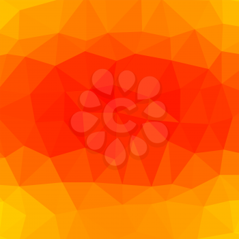 Mosaic Orange Background. Abstract Polygonal Orange Pattern
