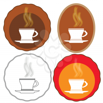 Cup of Coffee Icons Isolated on White Background