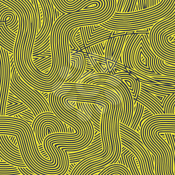 Striped Line Background. Yellow Wave Line Pattern