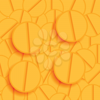 Set of Yellow Pills. Medical Yellow Backgrpound