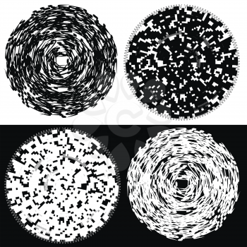 Set of Black  Strokes Patterns Isolated on White Background. Sketch Circles.