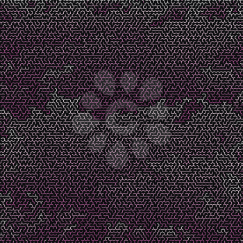 Purple Labyrinth on Black Background. Kids Maze