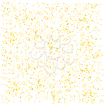 Yellow Carnival Confetti Isolated on White Background