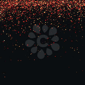Red Confetti Isolated on Black Background. Abstract Red Parts.