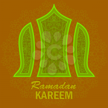 Ramadan Greeting Card on Ornamental Background. Ramadan Kareem Holiday.