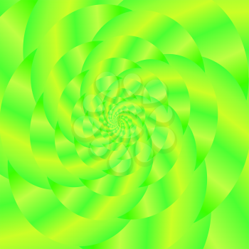 Fractal Design. Abstract  Sphere. Green Spiral Background. Fractal Pattern