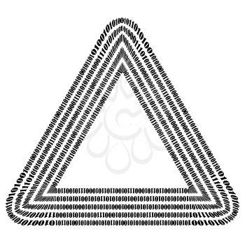 Binary Code Triangle. Numbers Concept. Algorithm, Data Code, Decryption and Encoding