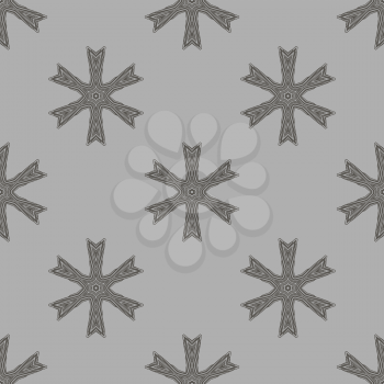 Creative Ornamental Seamless Grey Pattern. Geometric Decorative Background