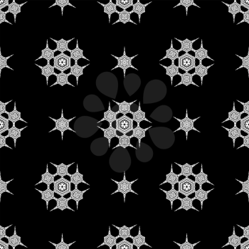 Creative Ornamental Seamless Dark Pattern. Geometric Decorative Background