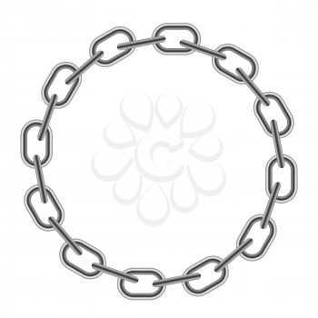 Chain Round Frame Isolated on White Background