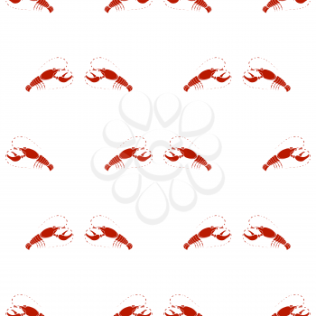Sea Food Background. Red Omar Seamless Pattern