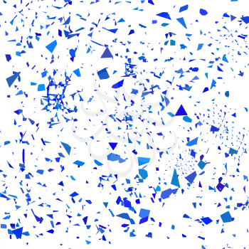 Blue Confetti Isolated on White Background. Set of Particles.