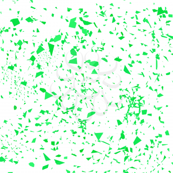 Green Confetti Isolated on White Background. Set of Particles.