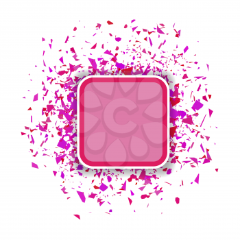 Vector Pink Confetti Banner Isolated on White Background. Set of Particles.