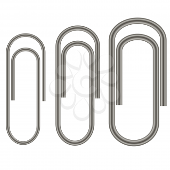 Set of Paper Clips Isolated on White Background