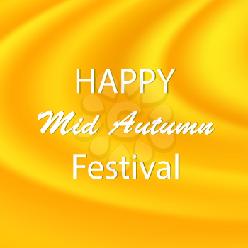 Happy Mid Autumn Modern Wave Yellow Backgound.