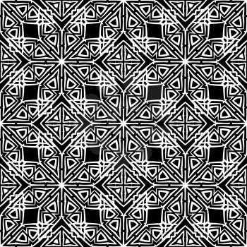 Dark Ornamental Seamless Line Pattern. Endless Texture. Oriental Geometric Ornament