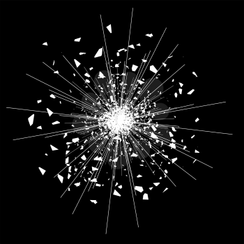 Explode Flash, Cartoon Explosion, Space Star Burst Isolated on Black Background