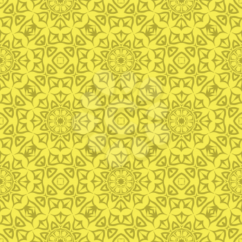 Decorative Retro Seamless Pattern. Ornamental Yellow Background