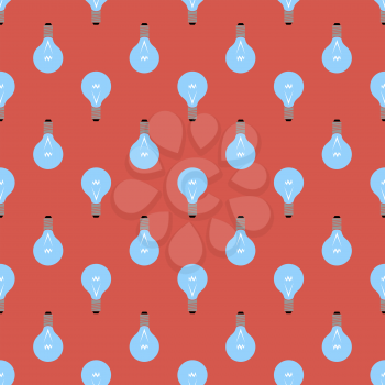 Electric Lamp Seamless Pattern on Red Background