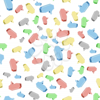 Colorful Speech Bubbles Seamless Pattern on White Background