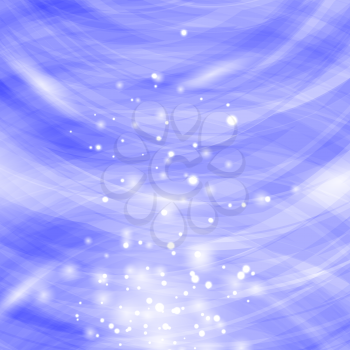 Blue Burst Blurred Background. Sparkling Texture. Star Flash. Glitter Particles Pattern. Starry Explosion