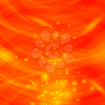 Orange Burst Blurred Background. Sparkling Texture. Star Flash. Glitter Particles Pattern. Starry Red Explosion