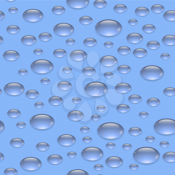 Blue Water Drop Seamless Pattern. Aqua Natural Background