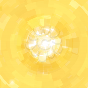 Sun Burst Orange Wave Abstract Background. Yellow Creative Blurred Pattern. Yellow Summer Bright Background with Sunshine. Sparkling Texture with Flare and Lens. Star Flash. Starry Explosion