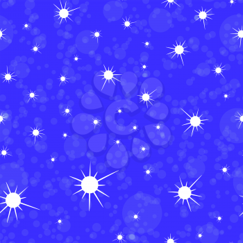 Star Seamless Pattern Isolated on Blue Background