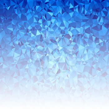 Blue Polygonal Background. Rumpled Triangular Pattern. Low Poly Texture. Abstract Mosaic Modern Design. Origami Style