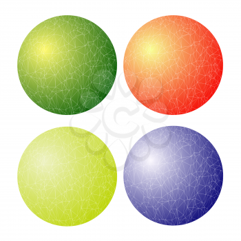 Set of Colorful Spheres Isolated on White Background.