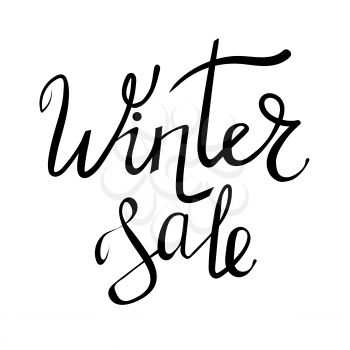 Winter Sale Typographic Poster. Hand Drawn Phrase. Ink Lettering on White Background