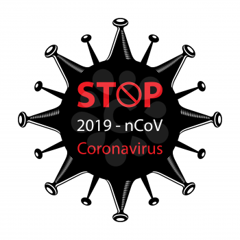 Stop Pandemic Novel Coronavirus Sign Isolated on White Background.