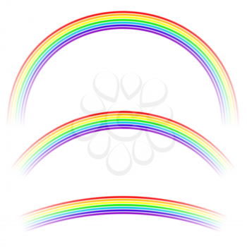 Curved Colorful Rainbow Icon Isolated on White Background