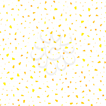 Yellow Confetti Seamless Pattern Isolated on White Background