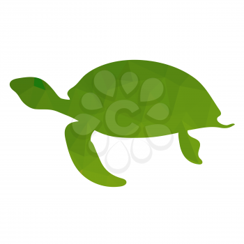 Ocean Green Turtle Icon Isolated on White Background. Sea Graphic Simple Animal Logo.