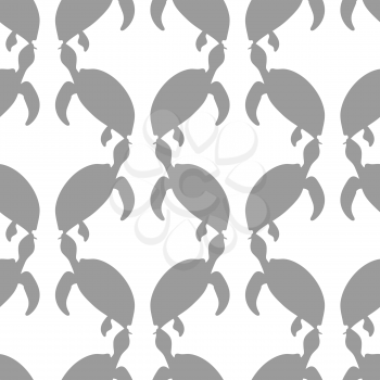 Ocean Turtle Icon Seamless Pattern Isolated on White Background. Sea Graphic Simple Animal Logo