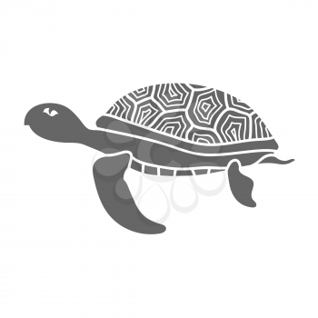 Ocean Turtle Icon Isolated on White Background. Sea Graphic Simple Animal Logo.