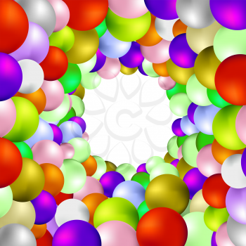 Set of Colorful Spheres on White Background