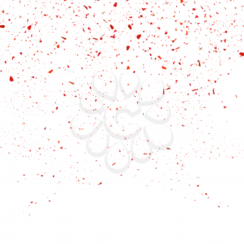 Red Confetti Seamless Pattern Isolated on White Background. Set of Particles.