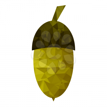 Ripe Acorn Icon Isolated on White Background. Autumn Oak Nut and Seed Logo