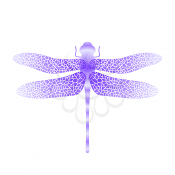Blue Stilized Dragonfly Isolated on White Background. Insect Logo Design. Aeschna Viridls